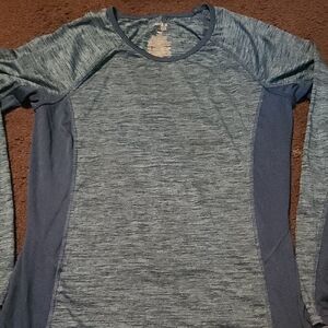 Danskin Heathered Blue Long Sleeve Tee